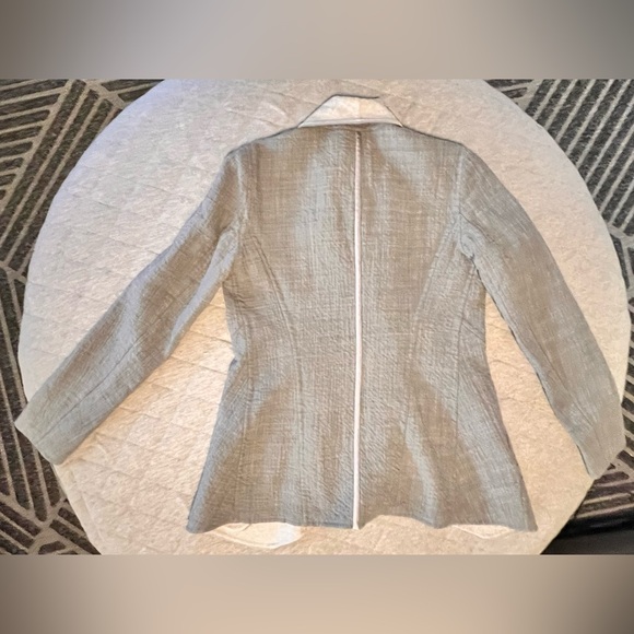 LAFAYETTE 148 New York Sz 2 Wool & Cashmere Reversible Dark&Lt Grey Swing Jacket - Picture 5 of 11